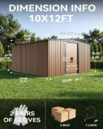 Large Outdoor Storage Shed with Sliding Door 10X12FT, Custom