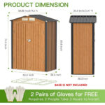 Home-Outdoor Storage Shed 5X3 FT Metal Steel Tiny House Garden Backyard Utility Cabinet with Lock