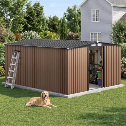 Large Outdoor Storage Shed with Sliding Door 10X12FT, Custom